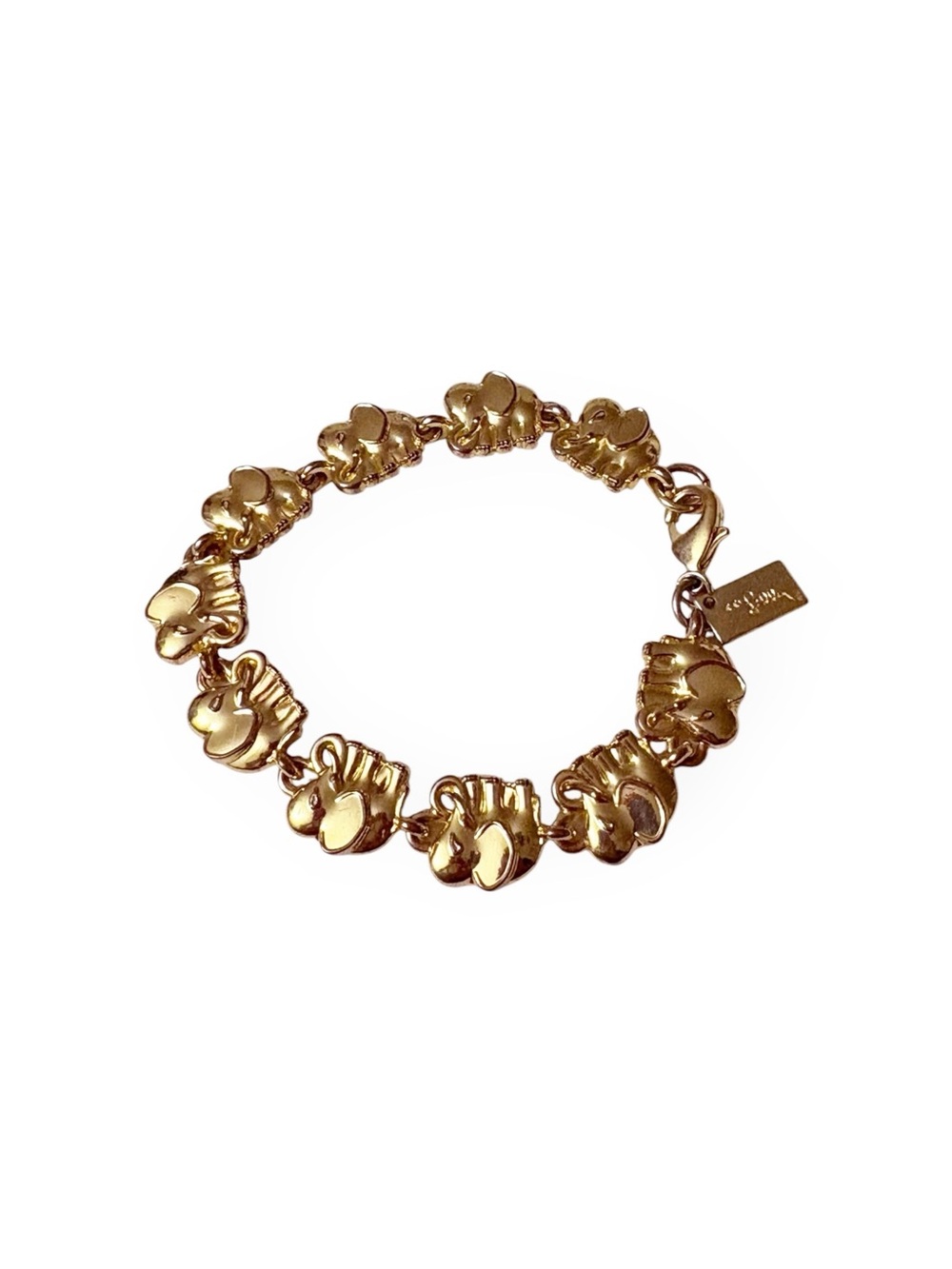Lilly Pulitzer Gold Tone Elephant Link Bracelet - Good Used Condition